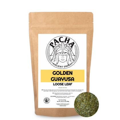Pacha Golden Guayusa loose leaf tea, 2-pound (32oz) bag
