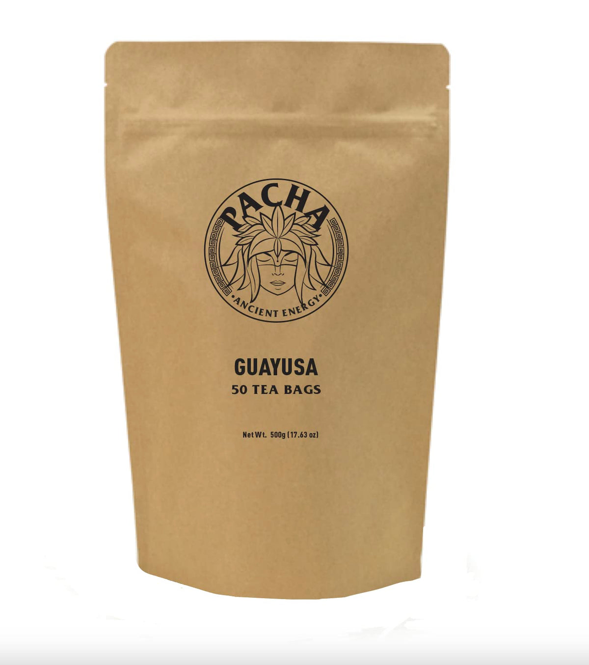 Pacha Traditional Guayusa tea bags, 50-count kraft pouch, 10 g per bag